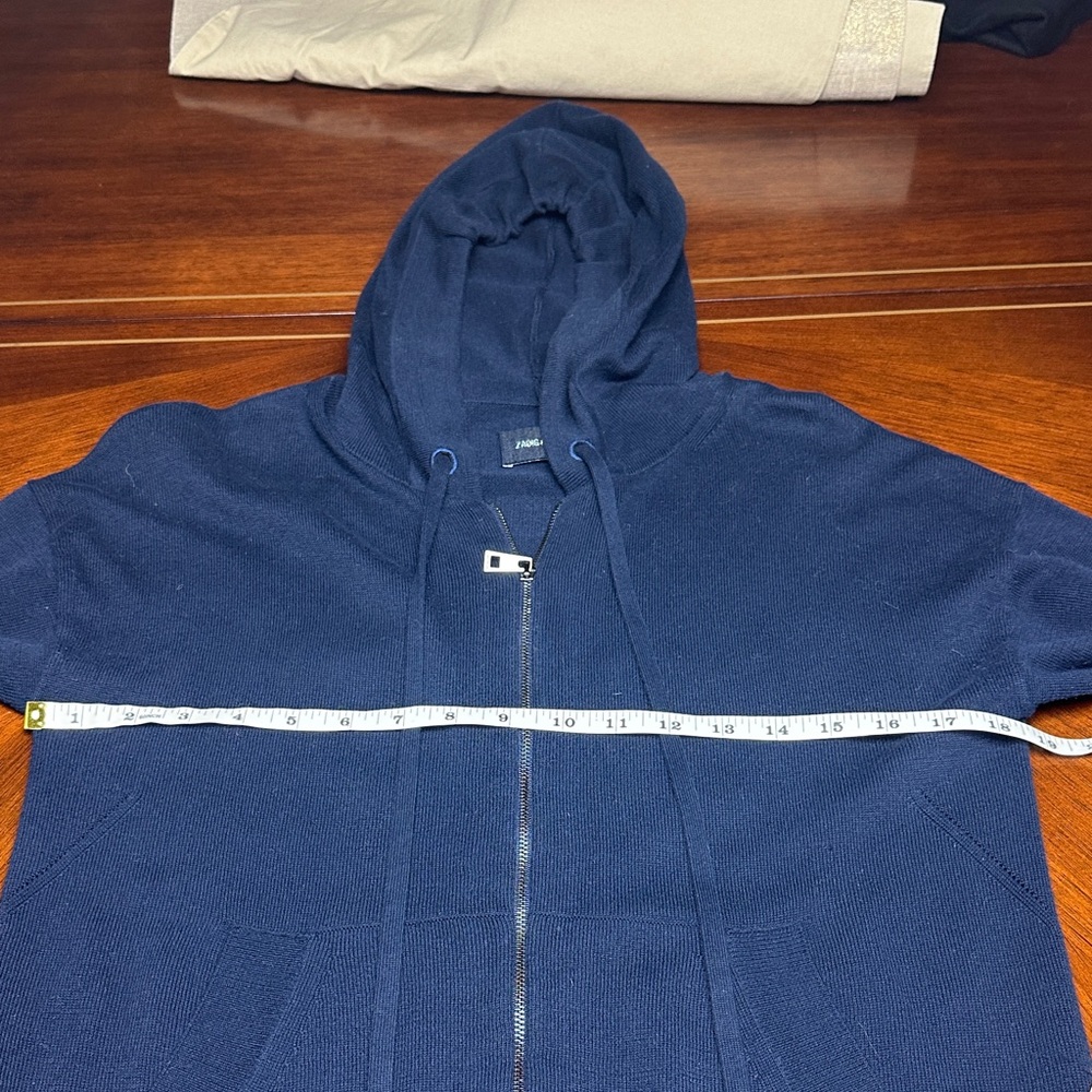 Zadig & Voltaire Navy Zip Hoodie Cardigan Crystal Skull Navy Blue, oversized XS - Picture 7 of 13